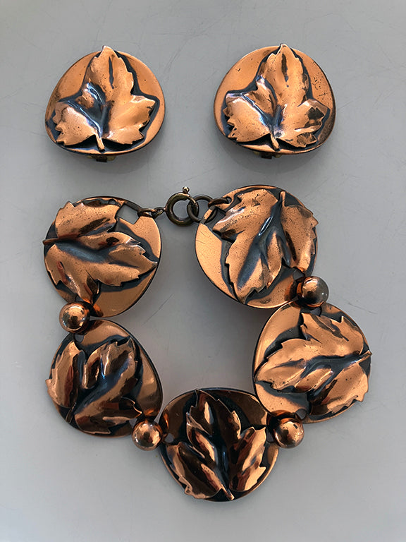 Mid-century copper costume jewelry Rebajes Renoir retro