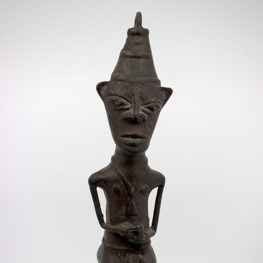 Yoruba Edan Ogboni bronze male staff.