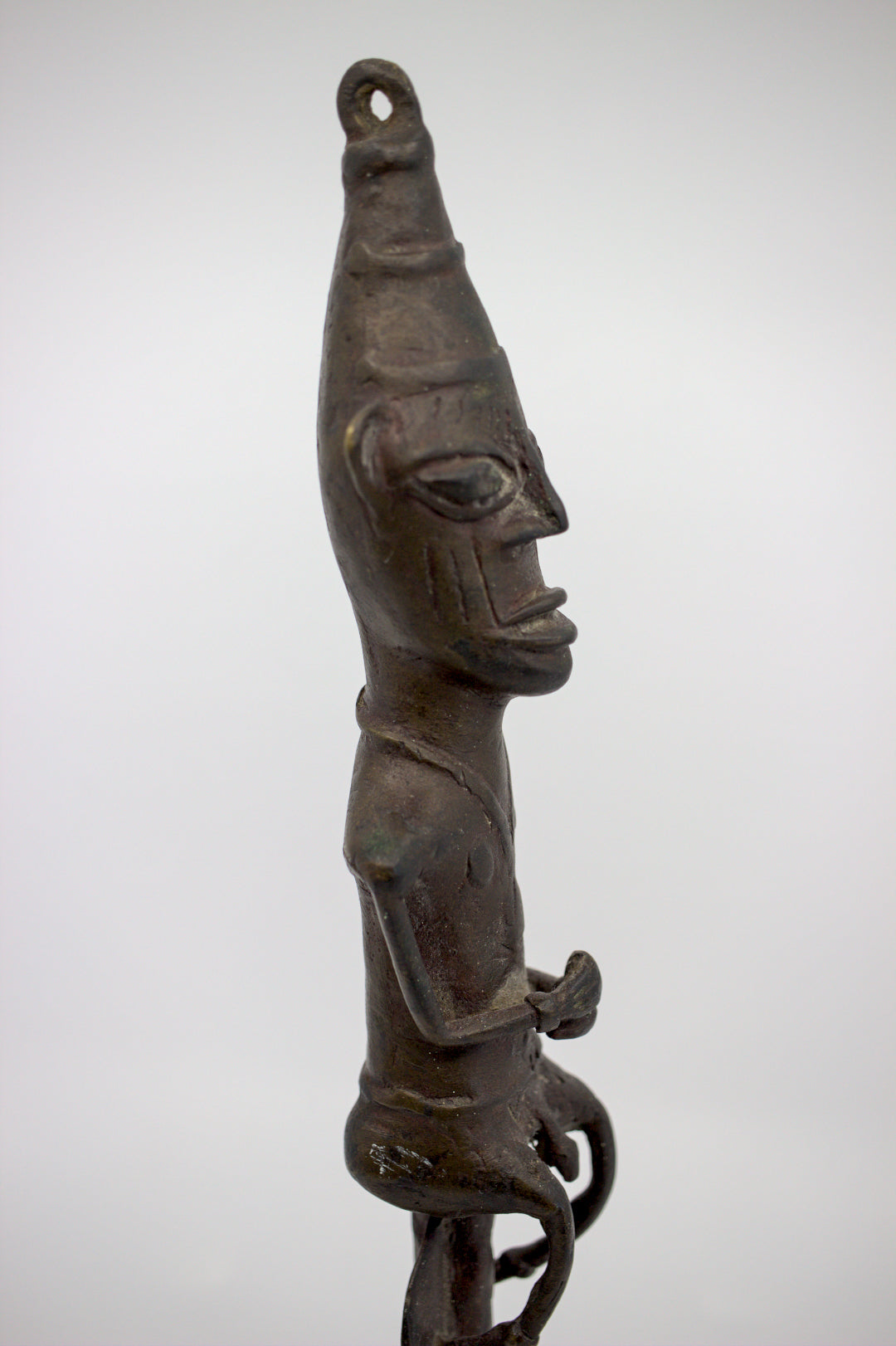 Yoruba Edan Ogboni bronze male staff.